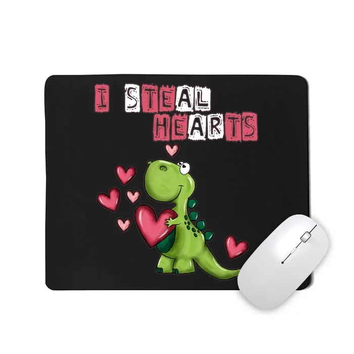 I Steal Hearts Trex Dino Baby Boy Valentines Day Mousepad