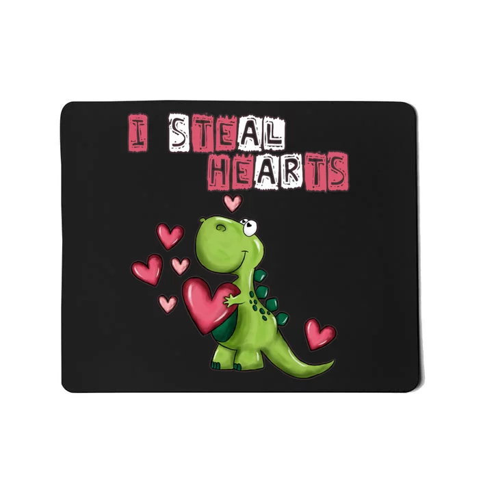 I Steal Hearts Trex Dino Baby Boy Valentines Day Mousepad