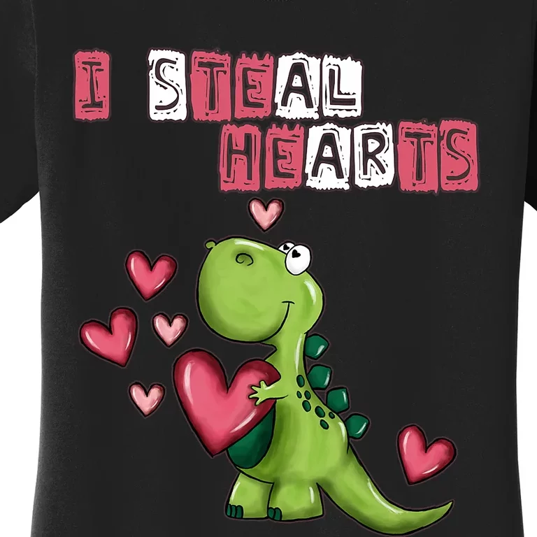 I Steal Hearts Trex Dino Baby Boy Valentines Day Women's T-Shirt