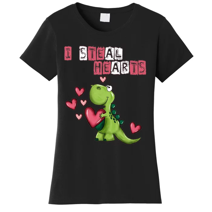 I Steal Hearts Trex Dino Baby Boy Valentines Day Women's T-Shirt