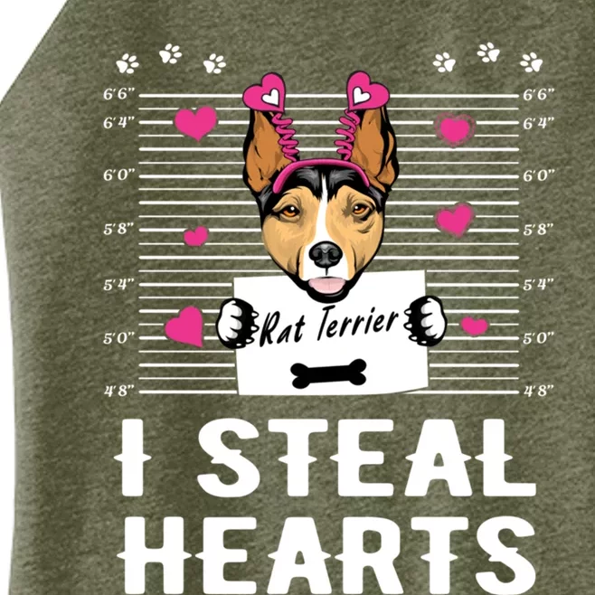 I Steal Hearts Valentine Rat Terrier Dog Valentines Day Gift Women’s Perfect Tri Rocker Tank