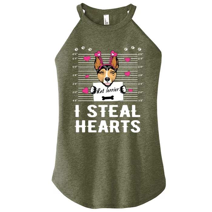 I Steal Hearts Valentine Rat Terrier Dog Valentines Day Gift Women’s Perfect Tri Rocker Tank