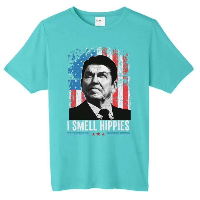 I Smell Hippies Retro American Flag Patriotic ChromaSoft Performance T-Shirt