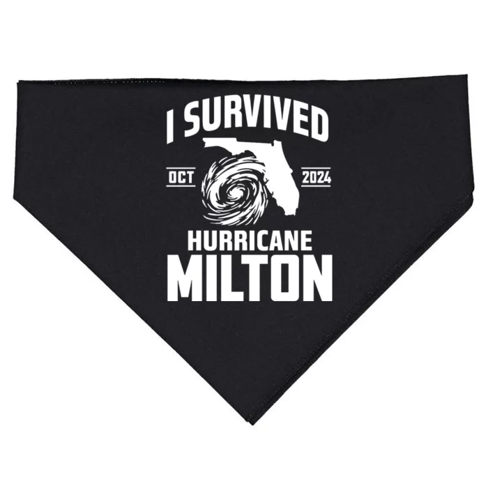 I Survived Hurricane Milton 2024 Survived Hurricane Milton USA-Made Doggie Bandana