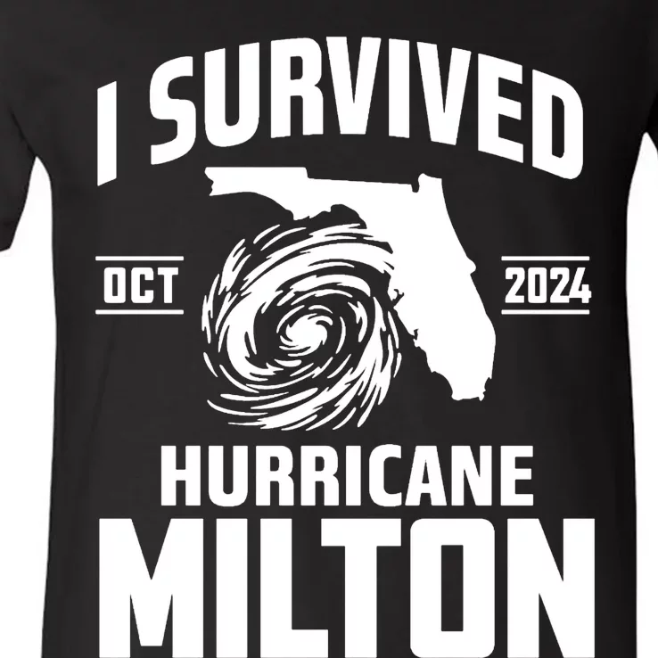 I Survived Hurricane Milton 2024 Survived Hurricane Milton V-Neck T-Shirt