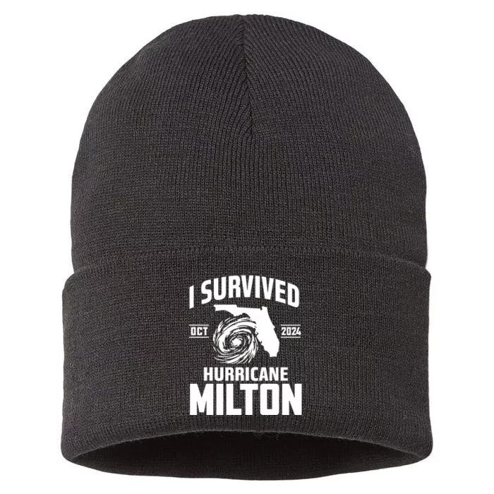 I Survived Hurricane Milton 2024 Survived Hurricane Milton Sustainable Knit Beanie