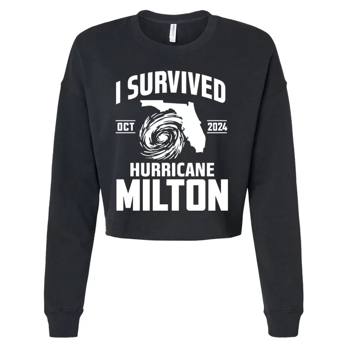 I Survived Hurricane Milton 2024 Survived Hurricane Milton Cropped Pullover Crew