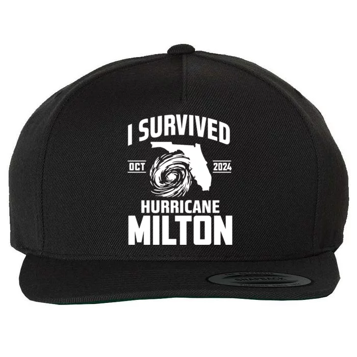 I Survived Hurricane Milton 2024 Survived Hurricane Milton Wool Snapback Cap