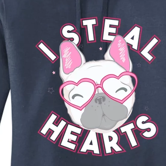 I Steal Hearts Great Gift Funny French Bulldog Valentines Day Gift Women's Pullover Hoodie