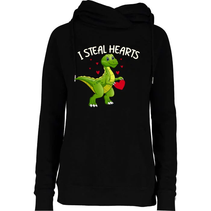 I Steal Hearts Valentine's Day Funny Womens Funnel Neck Pullover Hood