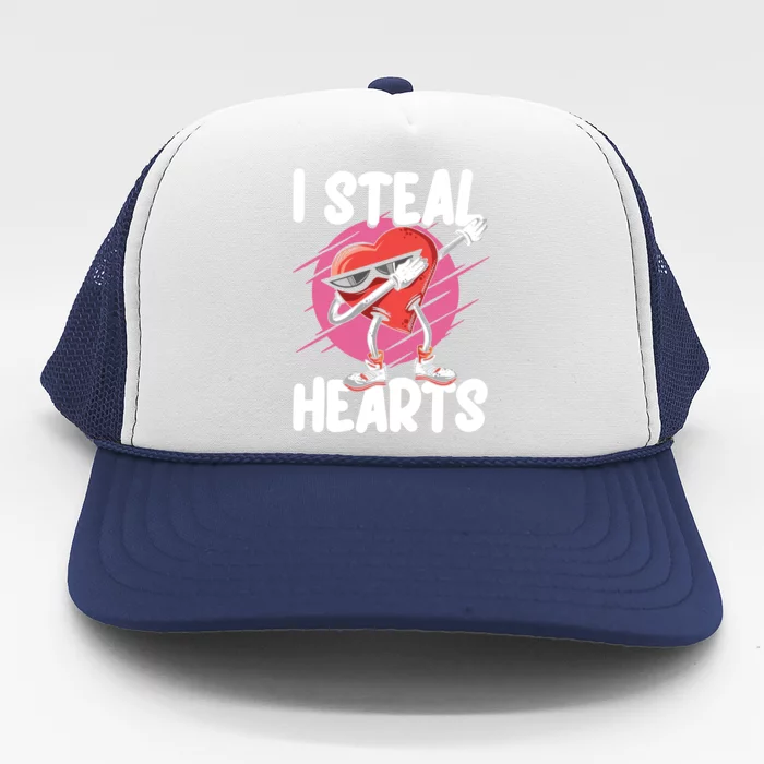 I Steal Hearts Love Dabbing Heart Valentine's Day Cute Gift Trucker Hat