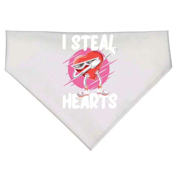 I Steal Hearts Love Dabbing Heart Valentine's Day Cute Gift USA-Made Doggie Bandana