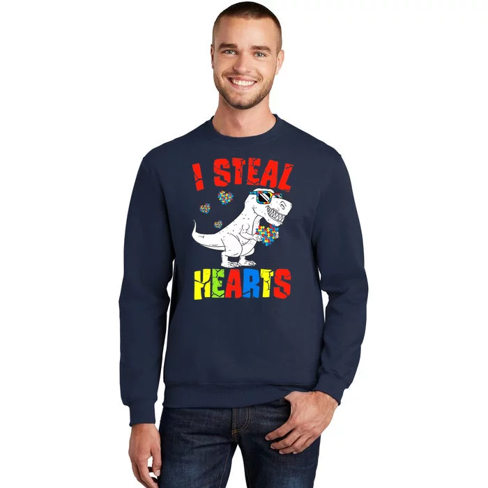 I Steal Hearts Dinosaur Autism Awareness Boy Sweatshirt