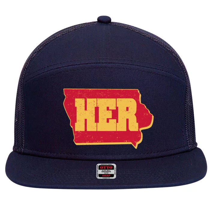 Iowa State Her Basketball Sports Fan 7 Panel Mesh Trucker Snapback Hat