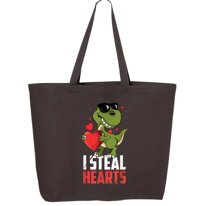 I Steal Hearts Cute Dinosaur Happy Valentines Day 25L Jumbo Tote