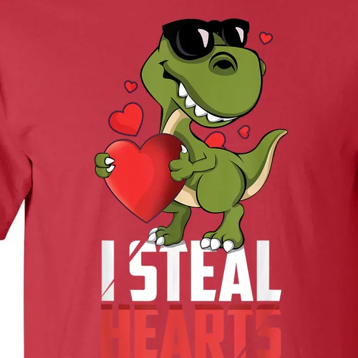 I Steal Hearts Cute Dinosaur Happy Valentines Day Tall T-Shirt