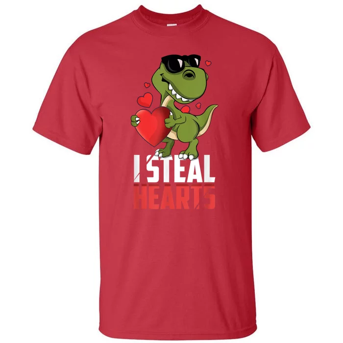 I Steal Hearts Cute Dinosaur Happy Valentines Day Tall T-Shirt