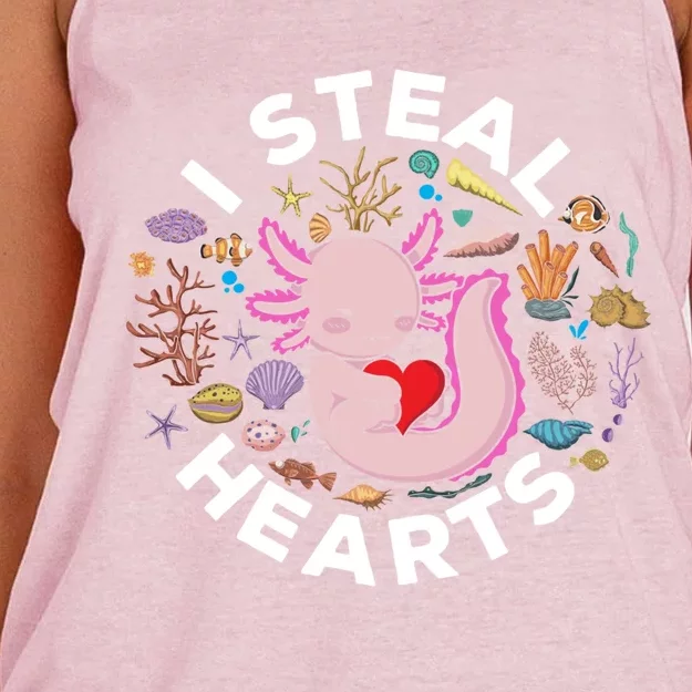 I Steal Hearts Axolotl Gift Women's Knotted Racerback Tank