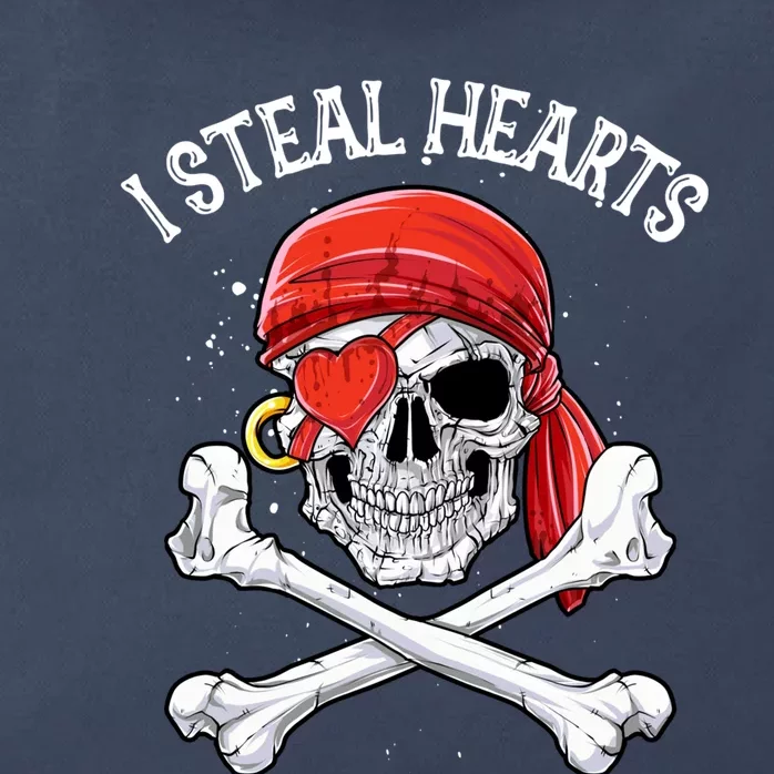 I Steal Hearts Valentines Day Pirate Gifts Boy Skull Zip Tote Bag