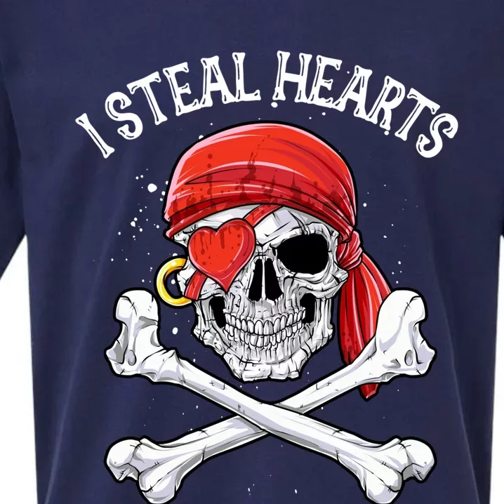 I Steal Hearts Valentines Day Pirate Gifts Boy Skull Sueded Cloud Jersey T-Shirt