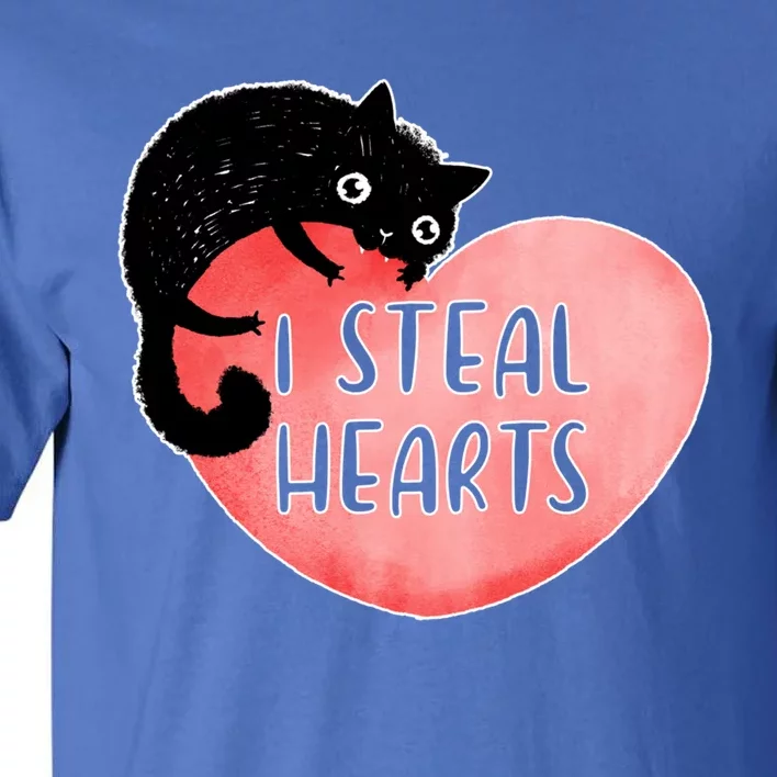 I Steal Hearts Cute Cat Valentin Quote Gift Tall T-Shirt