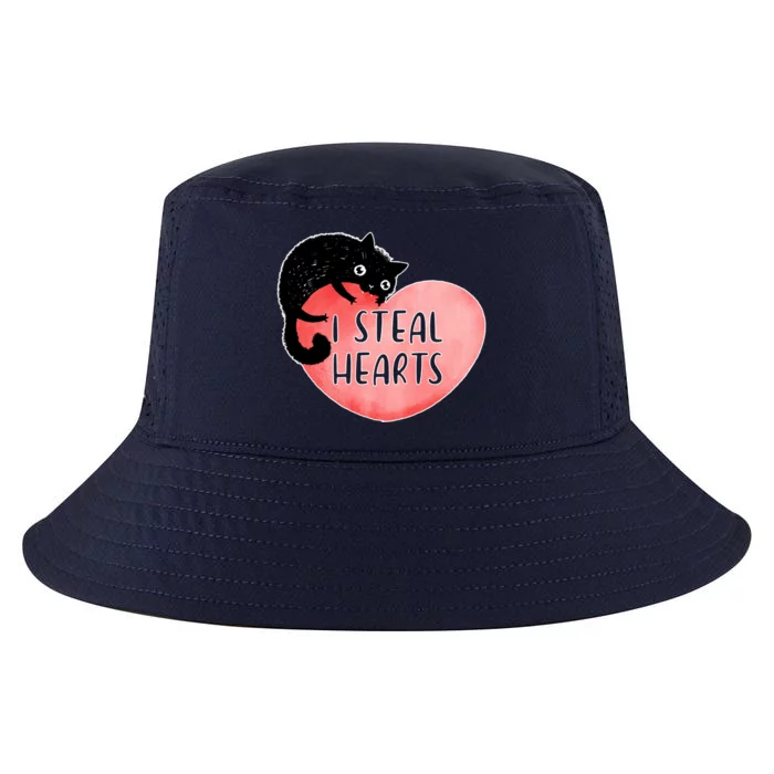 I Steal Hearts Cute Cat Valentin Quote Gift Cool Comfort Performance Bucket Hat