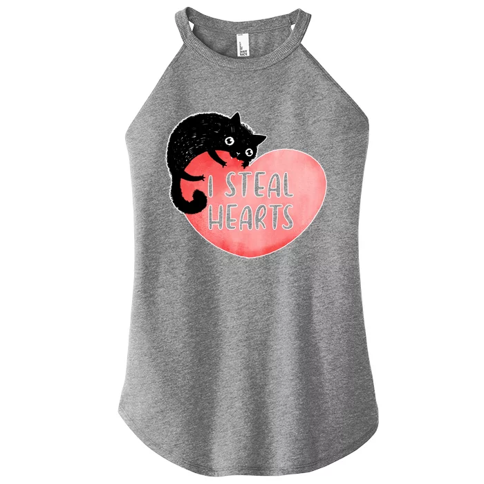 I Steal Hearts Cute Cat Valentin Quote Gift Women’s Perfect Tri Rocker Tank