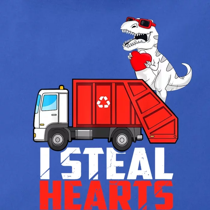 I Steal Heart Dinasour Riding Garbage Truck Cute Funny Funny Gift Zip Tote Bag