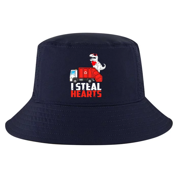 I Steal Heart Dinasour Riding Garbage Truck Cute Funny Funny Gift Cool Comfort Performance Bucket Hat