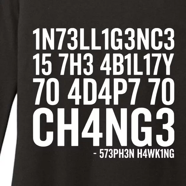 Intelligence Stephen Hawking Womens CVC Long Sleeve Shirt