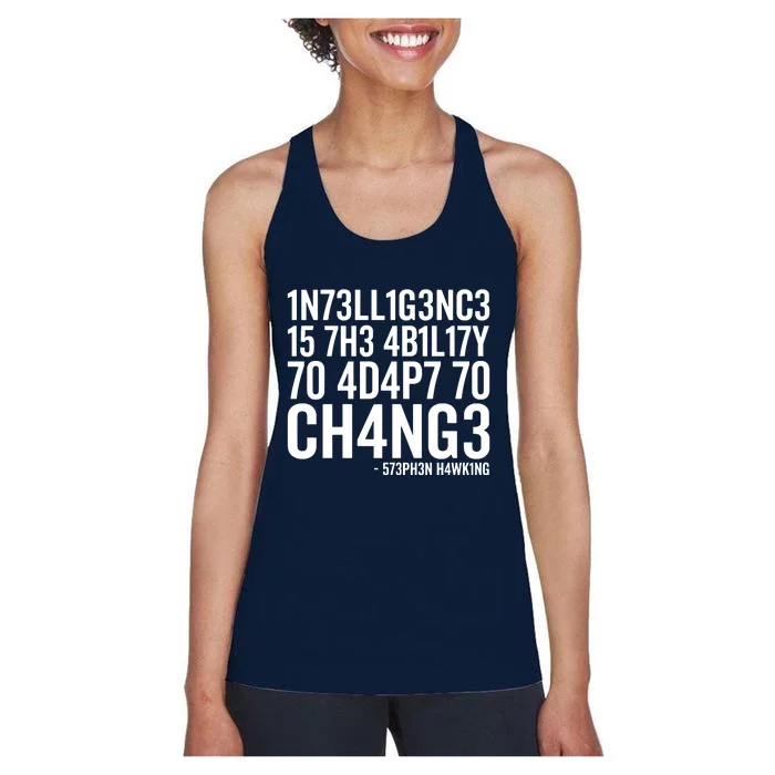 Intelligence Stephen Hawking Women's Racerback Tank