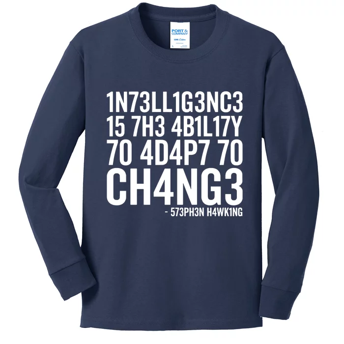 Intelligence Stephen Hawking Kids Long Sleeve Shirt