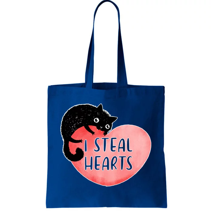 I Steal Hearts Cute Cat Valentin Quote Gift Tote Bag