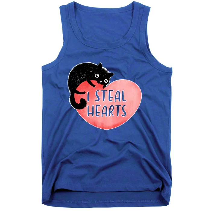 I Steal Hearts Cute Cat Valentin Quote Gift Tank Top