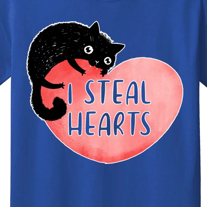 I Steal Hearts Cute Cat Valentin Quote Gift Kids T-Shirt