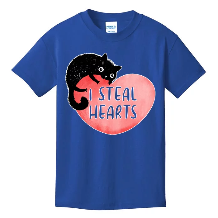 I Steal Hearts Cute Cat Valentin Quote Gift Kids T-Shirt