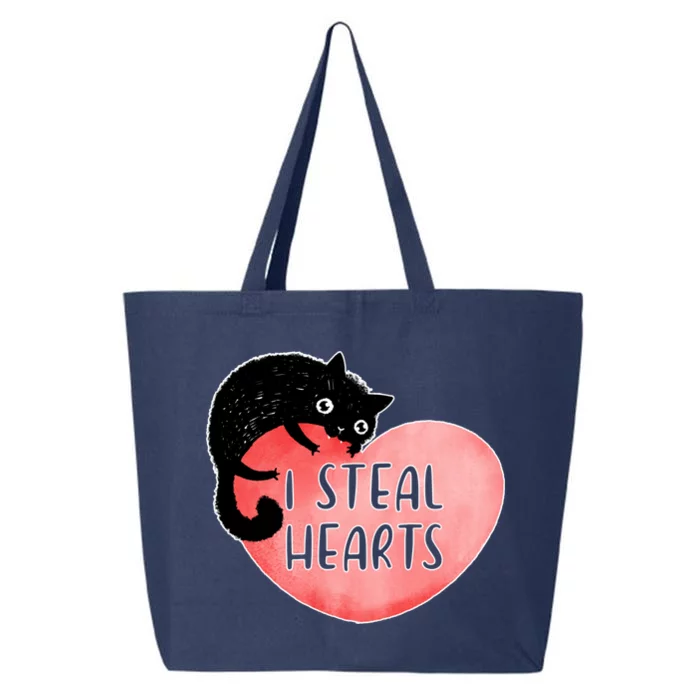 I Steal Hearts Cute Cat Valentin Quote Gift 25L Jumbo Tote