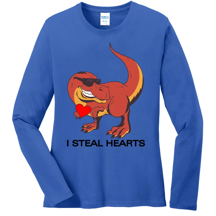 I Steal Hearts Dino Rex Funny Gift Ladies Long Sleeve Shirt