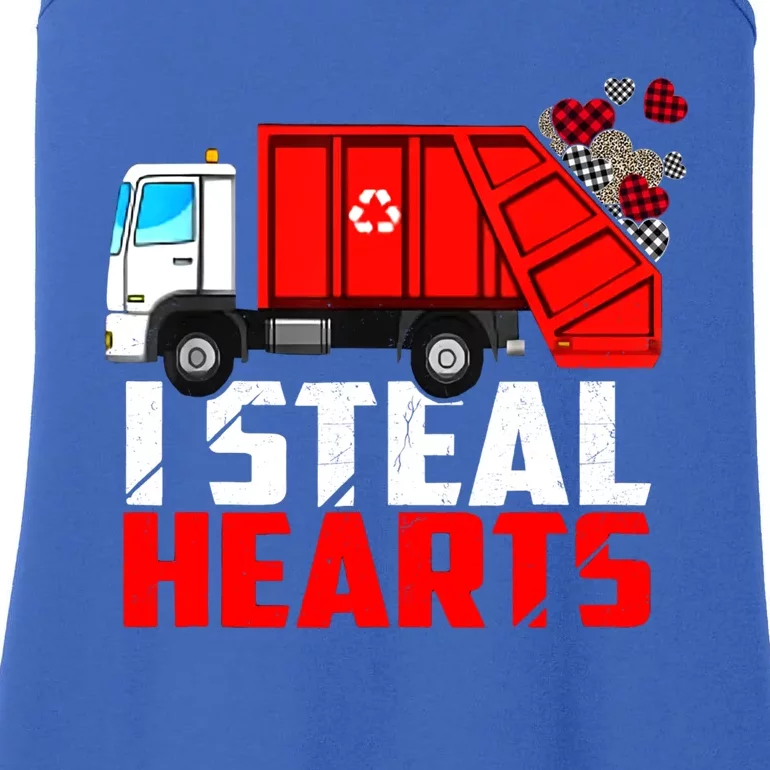 I Steal Hearts Garbage Truck With Plaid Heart Valentines Day Meaningful Gift Ladies Essential Tank