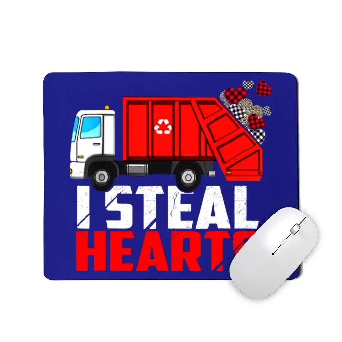 I Steal Hearts Garbage Truck With Plaid Heart Valentines Day Meaningful Gift Mousepad