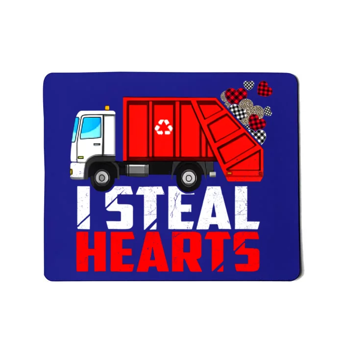 I Steal Hearts Garbage Truck With Plaid Heart Valentines Day Meaningful Gift Mousepad