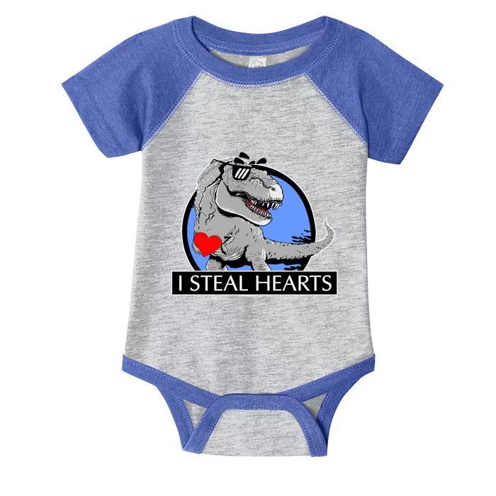 I Steal Hearts Dino Rex Gift Infant Baby Jersey Bodysuit