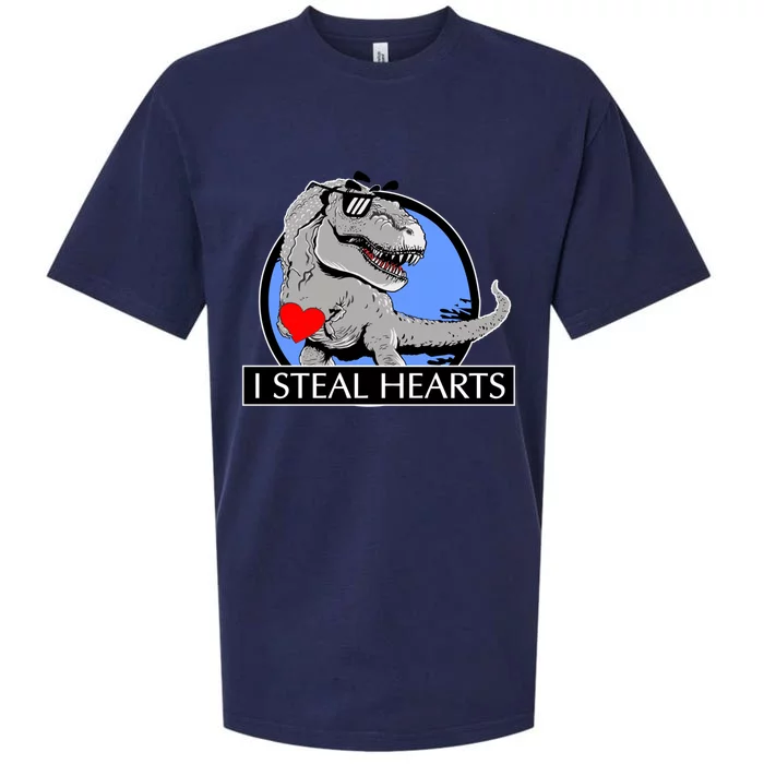 I Steal Hearts Dino Rex Gift Sueded Cloud Jersey T-Shirt