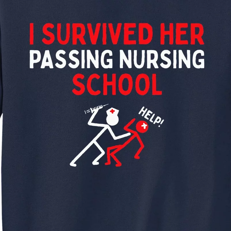 I Survived Her Passing Nursing School Graduate Nurse Tall Sweatshirt