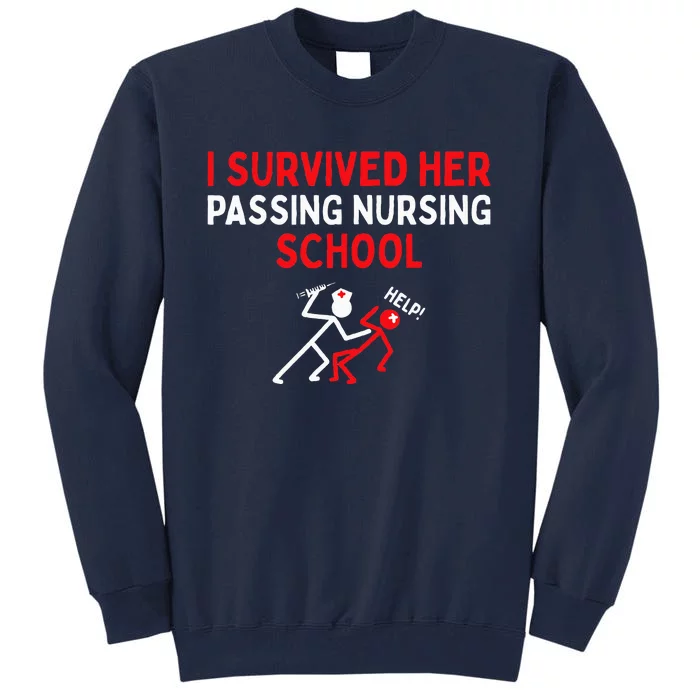 I Survived Her Passing Nursing School Graduate Nurse Tall Sweatshirt