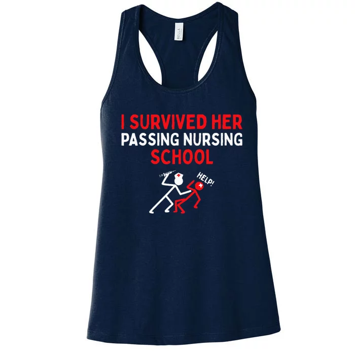 I Survived Her Passing Nursing School Graduate Nurse Women's Racerback Tank