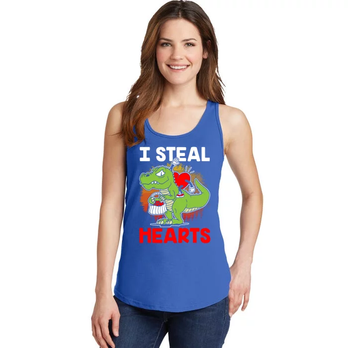 I Steal Hearts Dinosaur Heart Valentines Day Gift Ladies Essential Tank