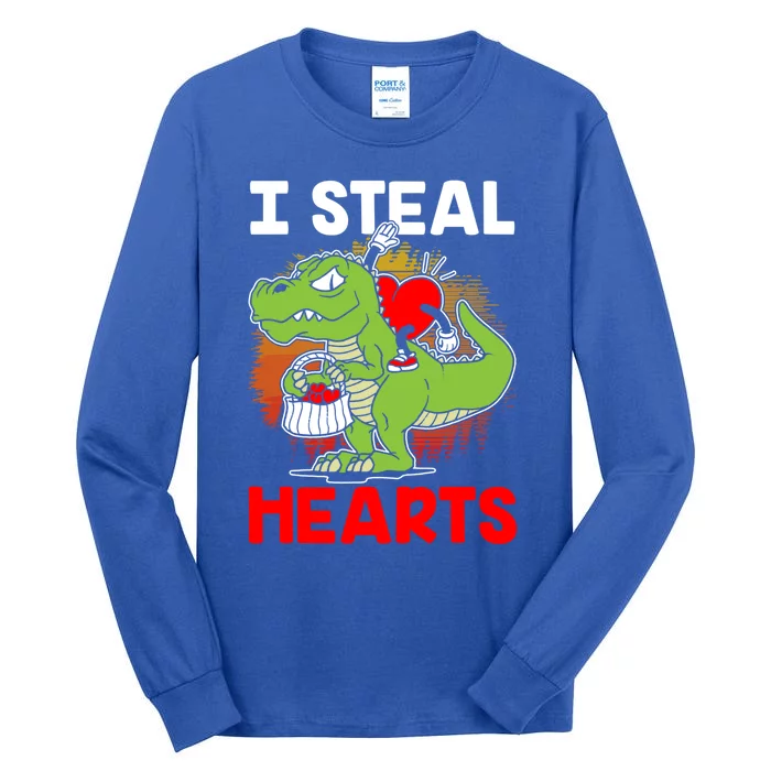 I Steal Hearts Dinosaur Heart Valentines Day Gift Tall Long Sleeve T-Shirt