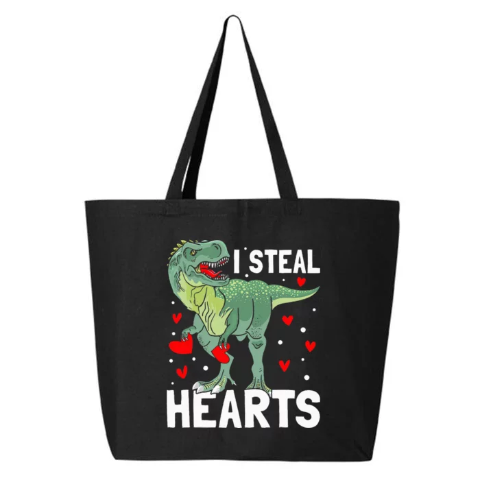 I Steal Hearts Love T Rex Dinosaur Valentines Day 25L Jumbo Tote