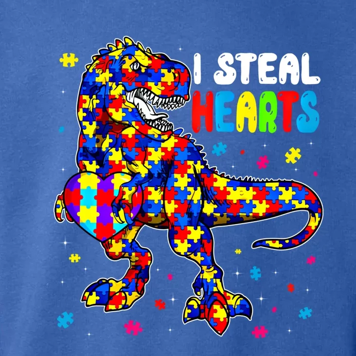 I Steal Hearts Trex Dinosaur Autism Awareness Cute Gift Toddler Hoodie